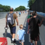 Walking was easy, but had to watch the kids to make sure they didn't walk out in front of cyclists.